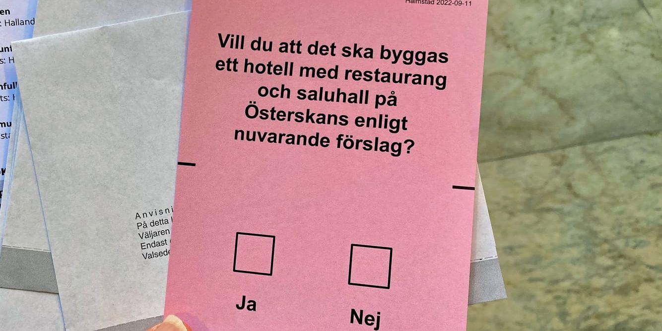 Halmstads första lokala folkomröstning, ja eller nej till hotell på Österskans.