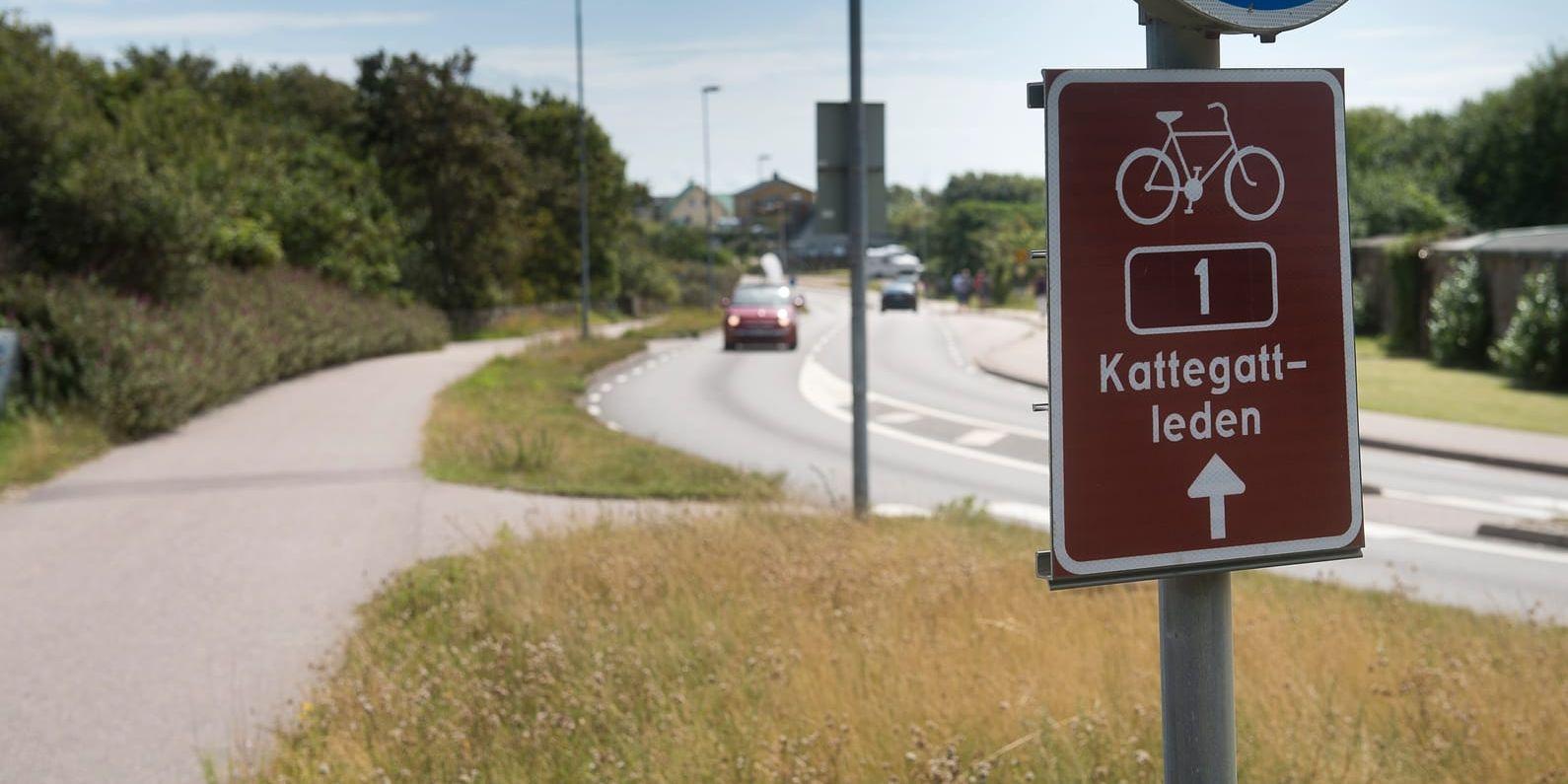 Så här ska det se ut, med separata cykel- och bilvägar längs Kattegattleden