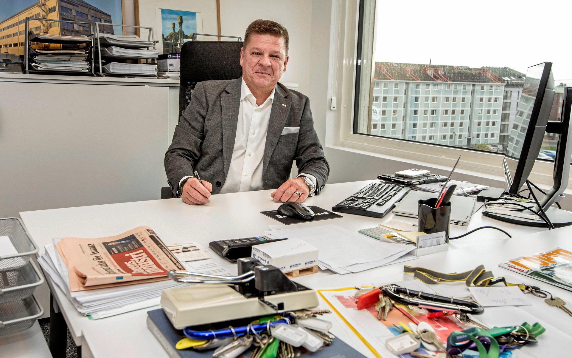 Carl-Johan Berthilsson (M) är ordförande för fastighetsnämnden i Halmstads kommun.