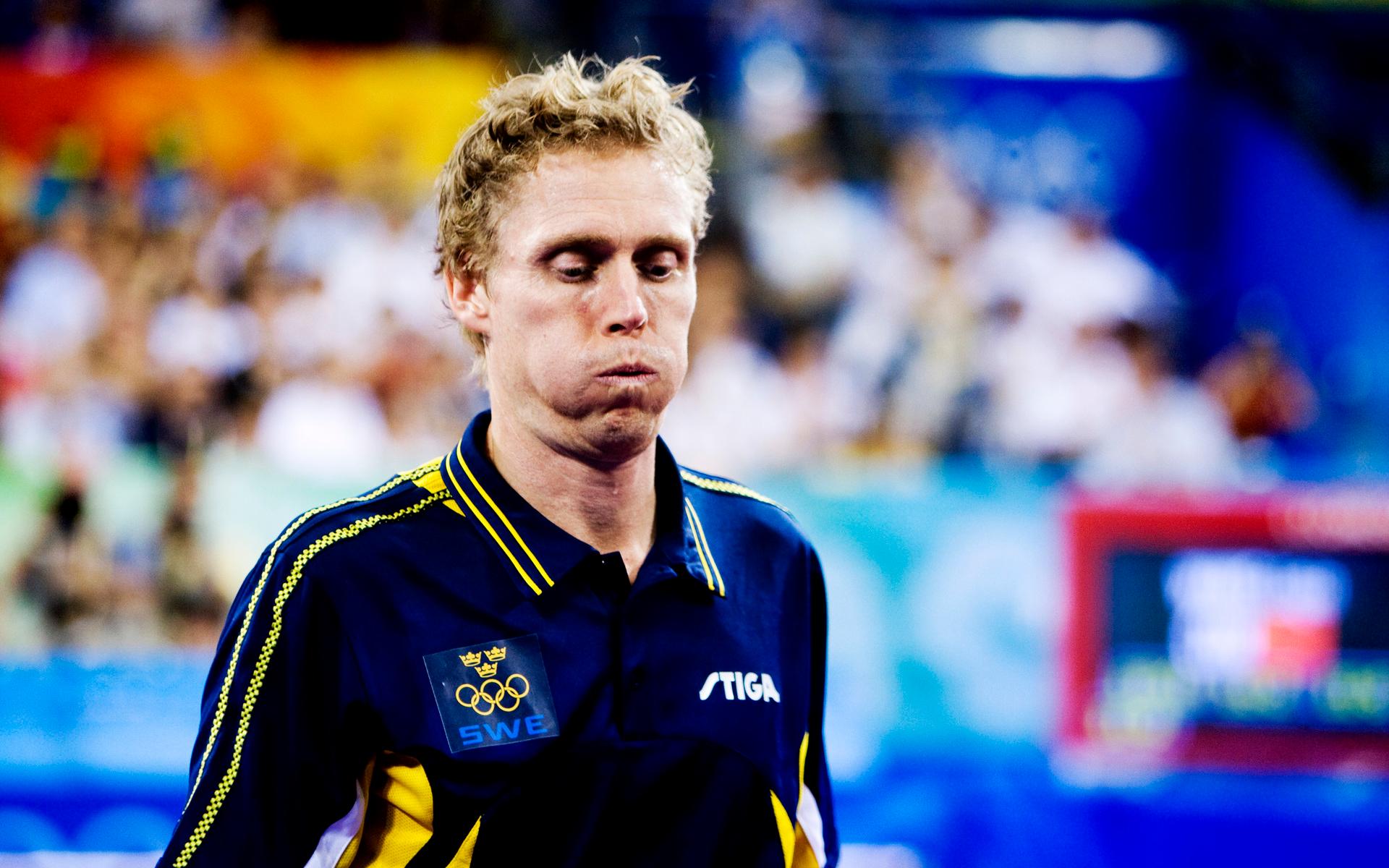 Jörgen Persson deppar efter förlusten i bronsmatchen i Peking-OS 2008.