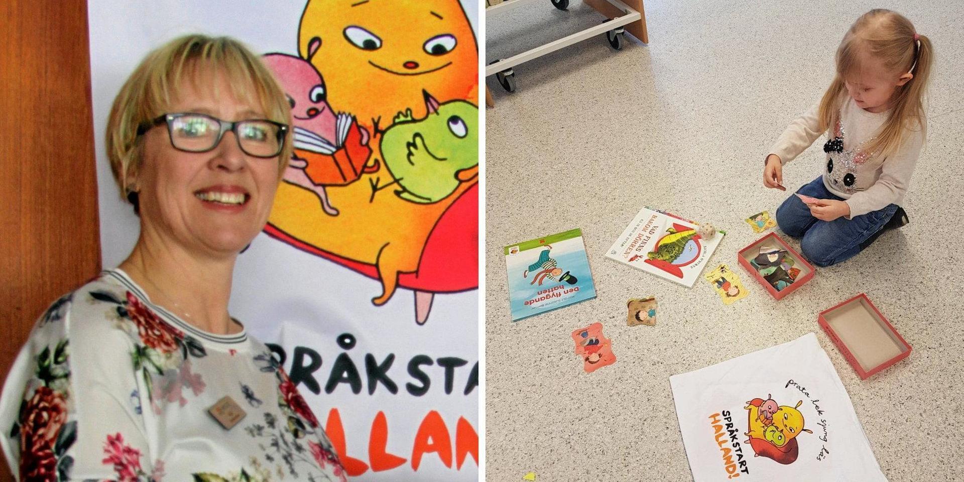 Projektet Språkstart i Hylte leds av Åsa Engberg. En av deltagarna är treåriga Nathalie Svensson som tyckte att spelet i språkpaketet var spännande.
