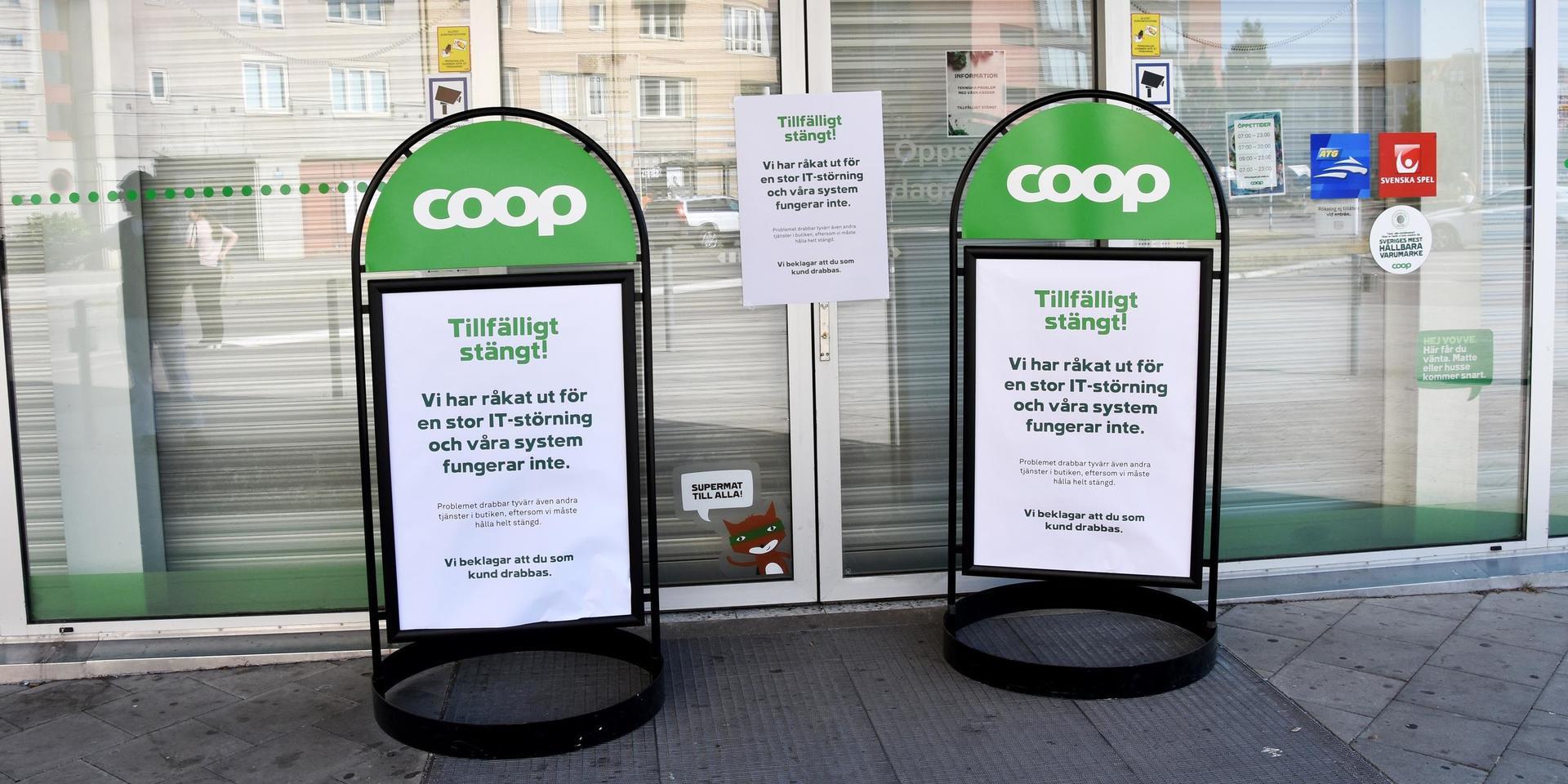 Coop har stängt majoriteten av sina butiker i landet efter en it-attack mot en underleverantör.