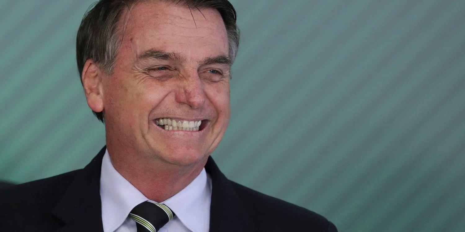 Brasiliens president Jair Bolsonaro har opererats. Arkivbild.