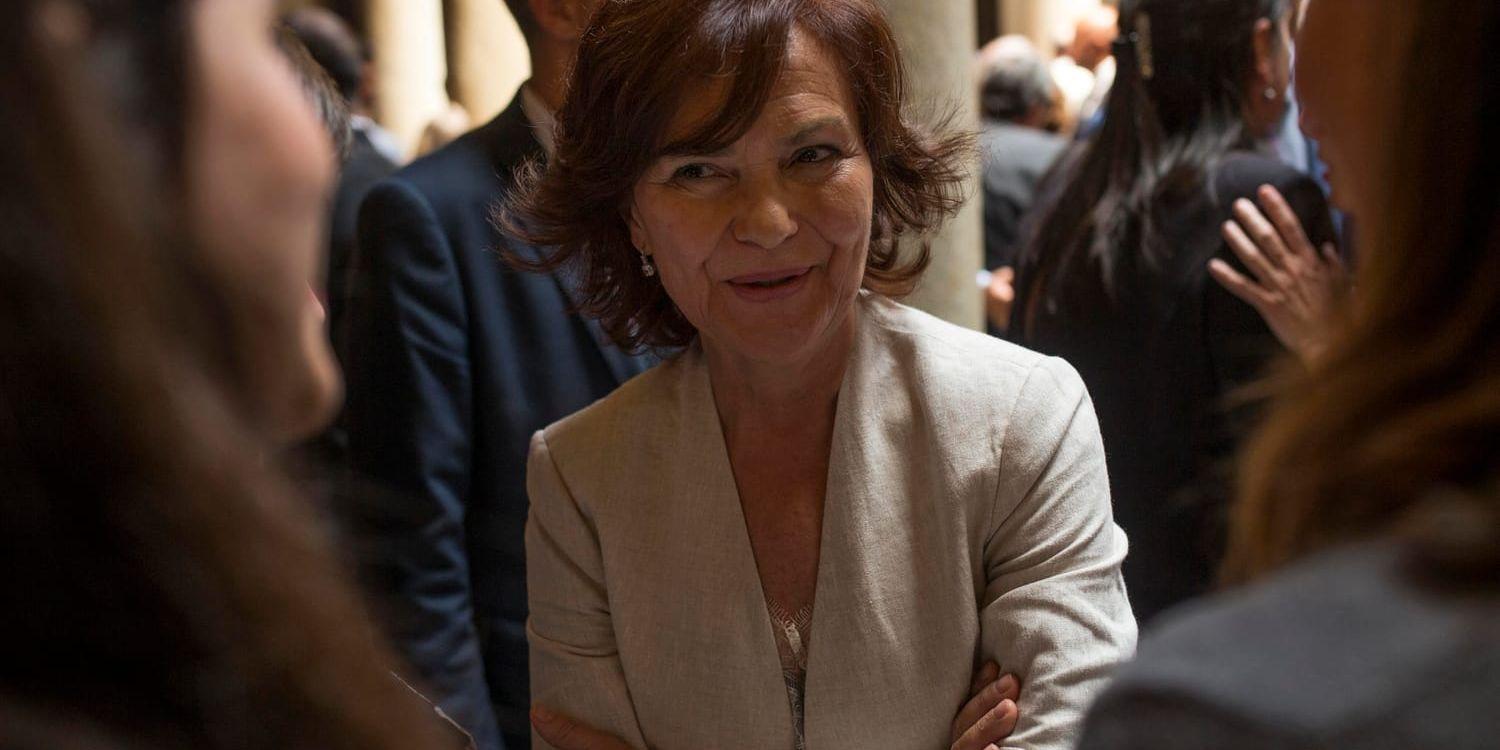 Spaniens jämställdhetsminister – tillika vice premiärminister – Carmen Calvo vill följa Sveriges exempel och göra samtycke obligatoriskt vid sexuella handlingar. Arkivbild.