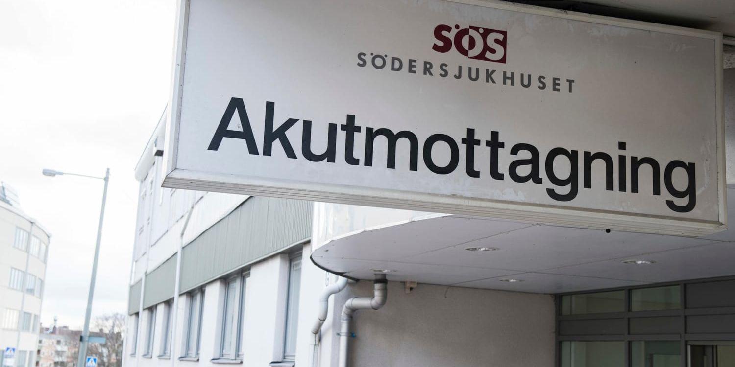 Akutmottagningen på Södersjukhuset i Stockholm har stora problem och riskerar en miljon i vite. Arkivbild.