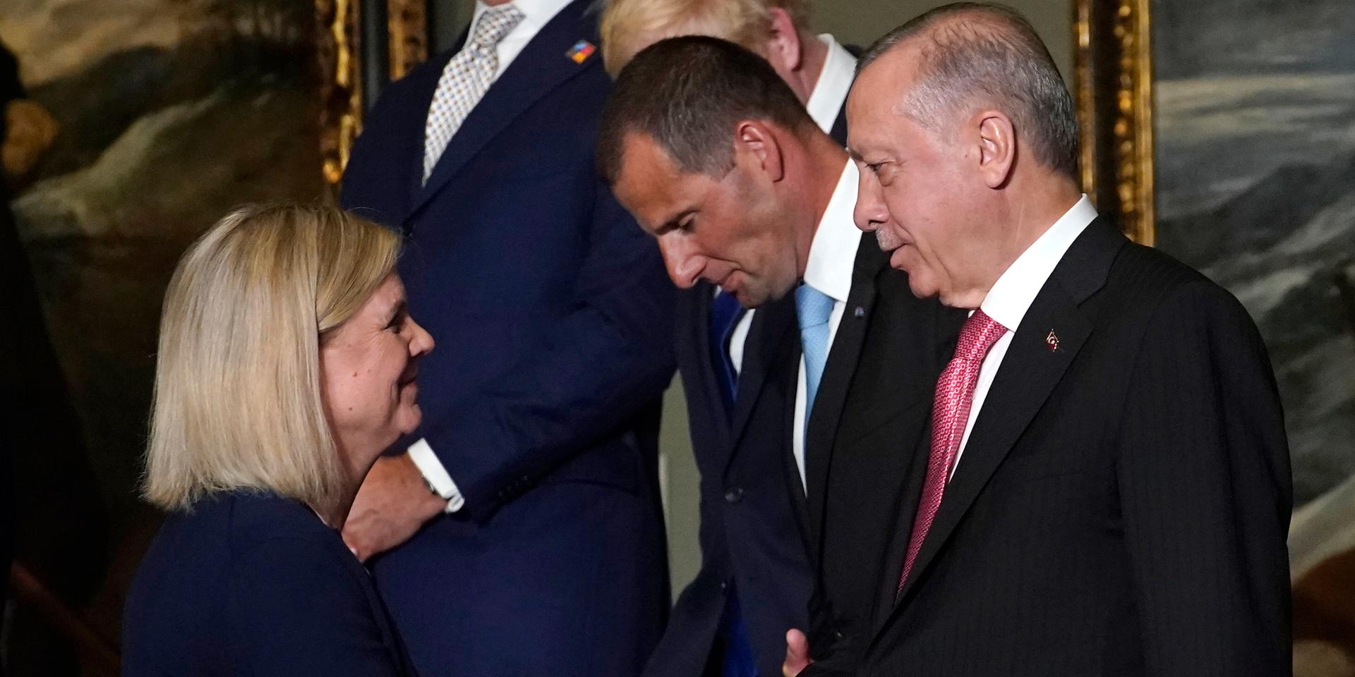 Möts. Statsminister Magdalena Andersson (S) och Turkiets president Recep Tayyip Erdogan ska träffas i Finland på fredag.